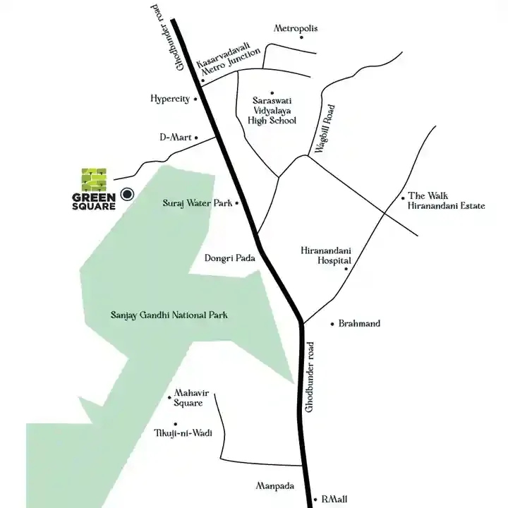 Squarefeet Green Square location map, Kavesar
